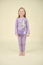 [DIS82424]   INV. PIJAMA JERSEY ML ESTAMPADO CON GLITTER "FROZEN" 