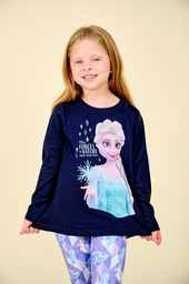 [DIS82451] LIQUIDACION ! - INV. REMERA JERSEY ML &quot;FROZEN&quot; ESTAMPADA CON FRUNCE EN MANGAS