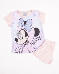 [DIS82613] VER. PIJAMA DE ALGODON MANGA CORTA REMERA SUBLIMADA "MINNIE" Y SHORT LISO