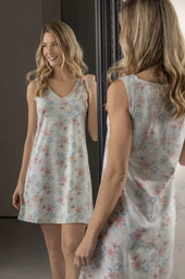 [LEN24830] VER. CAMISON MATERNAL DE JERSEY ESTAMPADO FLORES CON ESCOTE V