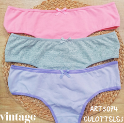 [VTG5074FREE] FREE- PACK X3 CULOTELES MAX DE ALGODON LYCRA LISO