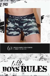 [LM631] BOXER NIÑOS DE ALGODON LYCRA ESTAMPADO CAMUFLADO