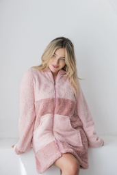 [TRE5410]  INV. BATA PARKA CON CIERRE CORDERITO BIFAZ BICOLOR