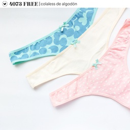 [VTG4073FREE] PACK X 3 COLALES ESPECIAL ALGODON ESTAMPADA