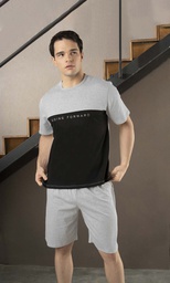 [LEN26501/E] VER. PIJAMA DE HOMBRE LISO COMBINADO DE ALGODON JERSEY