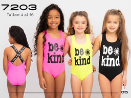[VYO7203] MALLA ENTERA NENA "BE KIND" CON ELASTICO ANCHO