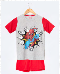 [DIS80995] VER. PIJAMA REMERA ESTAMPADA Y SHORT LISO "SPIDERMAN"