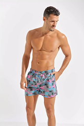 [XYS733] SHORT DE BAÑO ESTAMPADO CON BOLSILLOS &quot;OASIS&quot;