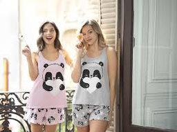 [LEN25750] VER. PIJAMA MUSCULOSA Y SHORT &quot;PANDA&quot;