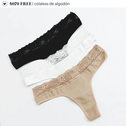 [VTG4079FREE] FREE- PACK X3 COLALES MAX DE ALGODÓN Y LYCRA CON ELASTICO LATERAL