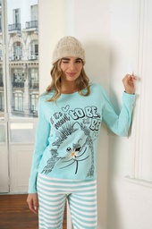 [LEN25352/E] INV. PIJAMA ESTAMPADO Y PANTALON RAYADO