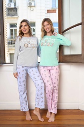 [LEN25356]   INV. PIJAMA DE JERSEY ESTAMPADO "PERRITOS"