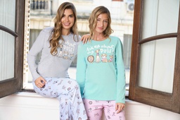 [LEN25356/E] LIQUIDACION ! - INV. PIJAMA DE JERSEY ESTAMPADO "PERRITOS"