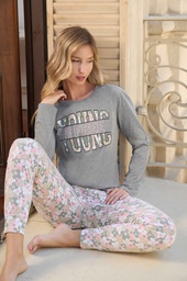 [LEN25359] INV. PIJAMA DE JERSEY &quot;FLORES&quot;