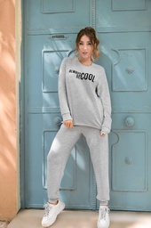 [LEN25378]  INV. PIJAMA CONJUNTO REMERA MANGAS LARGAS Y PANTALON LARGO DE LANILLA "ALWAYS BE COOL"