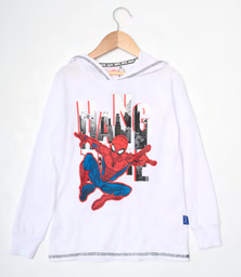 [DIS81014] LIQUIDACION ! - INV. REMERA DE ALGODÓN CON CAPUCHA &quot;SPIDERMAN&quot;