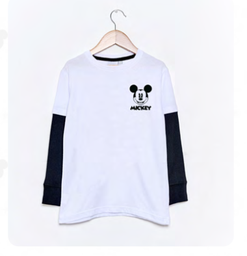 [DIS80569]  INV. REMERA DE ALGODÓN CON BAJO MANGA "MICKEY"