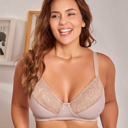 [TNT1013] SOUTIEN TAZA DOBLE SIN ARCO DE ALGODÓN Y PUNTILLA