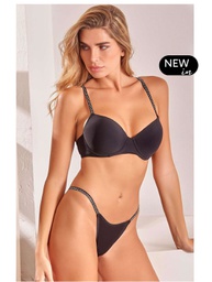 [TNT249] CONJUNTO TAZA SOFT DE MICROFIBRA CON BRETELES DE STRASS Y REGULABLE