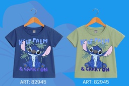 [DIS82945] DESCUENTO 15% LIQUIDACION DE TEMPORADA! IVER.  REMERA MANGAS CORTAS "STITCH" INV.