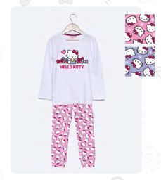 [DIS84009]   INV. PIJAMA DE ALGODÓN Y MODAL ESTAMPADO "KITTY"