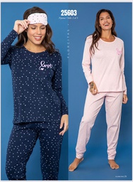 [BIANF25603] INV. PIJAMA MUJER ESTAMPADO LUNARES