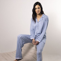 [ANDP9046] DESCUENTO 10% LIQUIDACION DE TEMPORADA!  INV. PIJAMA ABOTONADO RAYADO