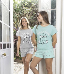 [LEN26701] VER. PIJAMA REMERA Y SHORT DE ALGODÓN ESTAMPADO
