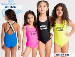 [VYO8207] VER. MALLA ENTERA NENA CON ELASTICO PERSONALIZADO "KEEP GOING"