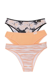 [FRA5005] PACK X3 VEDETINA DE ALGODÓN Y LYCRA ESTAMPADA &quot;DURAZNO&quot;
