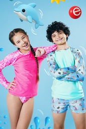[ELE2668] OFF - 15% !! VER. CAMISETA UV LISA CON MANGAS ESTAMPADAS