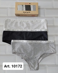 [SAY10172] PACK X3 CULOTTE CLASICO DE ALGODÓN Y LYCRA CON ELASTICO PERSONALIZADO