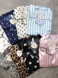 [TERREPV-3] VER. PIJAMA ABOTONADO DE RASO ESTAMPADO