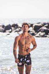 [LM925/1] BOXER DE ALG.LYCRA ESTAMPADO FLOR BORDE