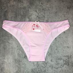 [KROS3992] ROSA VEDETINA DE ALGODÓN Y LYCRA CON PUNTILLA