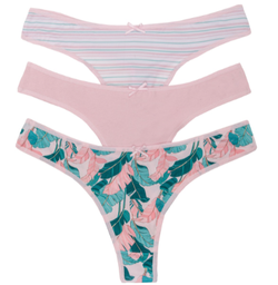 [FRA586/ER] PACK X3 COLALES MAX LISAS Y ESTAMPADAS ROSAS