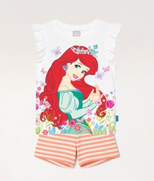 [DIS82759] VER. PIJAMA REMERA LISA Y SHORT RAYADO &quot;LA SIRENITA&quot;