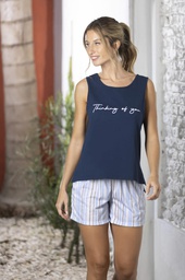 [LEN26728] VER. PIJAMA MUSCULOSA Y SHORT RAYADO