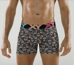 [XY1450] BOXER DE ALGODON Y LYCRA ESTAMPADO "SKULL"