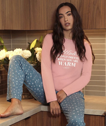 [LODP11001] INV. PIJAMA DE DAMA ESTAMPADO DE JERSEY "COPOS"