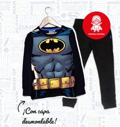 [DIS87020] DESCUENTO 10% LIQUIDACION DE TEMPORADA! INV. PIJAMA DISFRAZ DE ALGODÓN Y MODAL CON CAPA DESMONTABLE "BATMAN"