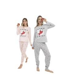 [LEN26310] INV. PIJAMA DAMA MANGAS LARGAS DE ALGODÓN ESTAMPADO