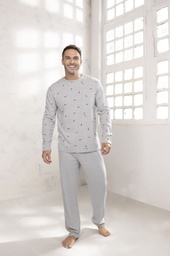 [LEN26520/E] INV. PIJAMA HOMBRE MANGA LARGA DE ALGODÓN ESTAMPADO