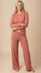 [VTG1041] INV. PIJAMA MANGA LARGA DE DAMA LISO DE ALGODÓN