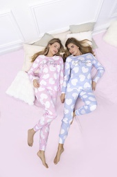 [LEN26308] INV. PIJAMA DE DAMA DE JERSEY ESTAMPADO "CORAZONES"