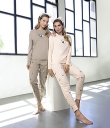 [LEN26305/E] DESCUENTO 10% LIQUIDACION DE TEMPORADA! INV. PIJAMA MANGA LARGA CON ESTAMPA LOCALIZADA EN REMERA Y PANTALON ESTAMPADO "PANDA"