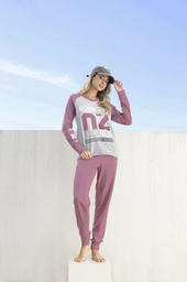 [LEN26316/E] DESCUENTO 10% LIQUIDACION DE TEMPORADA! INV. PIJAMA MANGA LARGA DE JERSEY REMERA ESTAMPADA Y PANTALON LISO