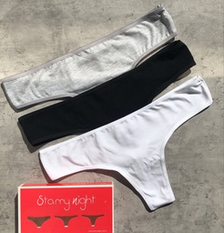 [STA108] PACK X3 CULOTELESS DE ALGODÓN Y LYCRA LISAS