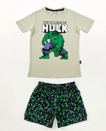 [DIS81434] VER. PIJAMA REMERA Y SHORT ESTAMPADO DE ALGODÓN "HULK"