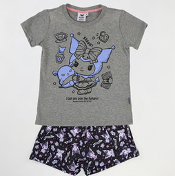 [DIS84643] VER. PIJAMA DE ALGODÓN ESTAMPADO Y SHORT SUBLIMADO "KUROMI"